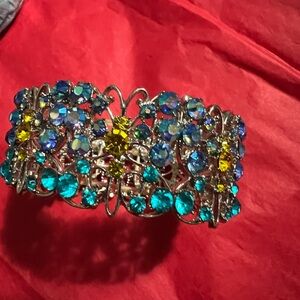Willabee & Ward Butterfly Blue and Yellow Crystal Bracelet June Birthday